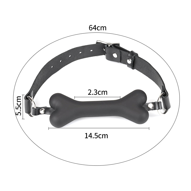 Silicone Dog Bone Muzzle – Adjustable Soft Gag Belt for Couples and SM Enthusiasts