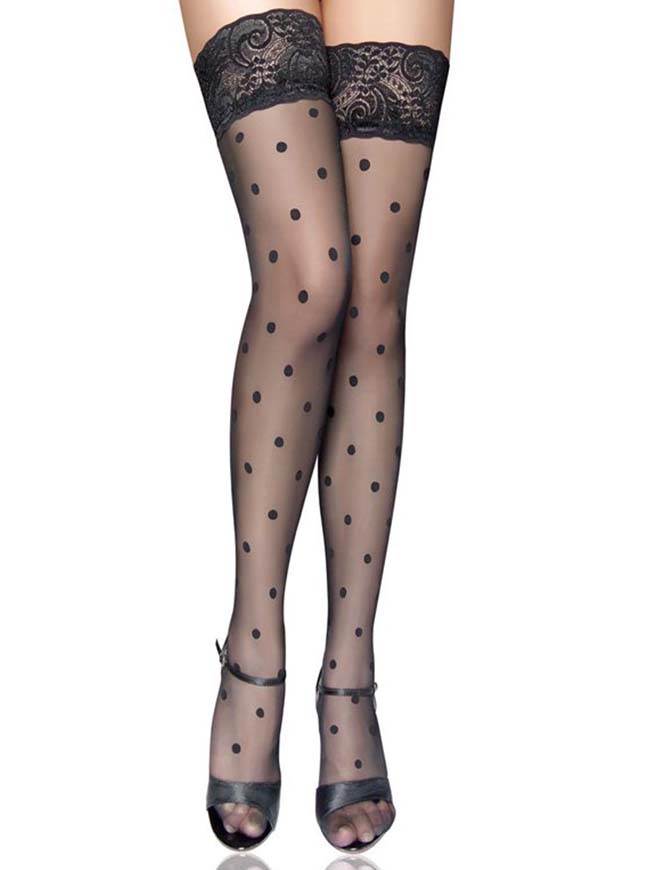 Midnight Lace Top Stockings