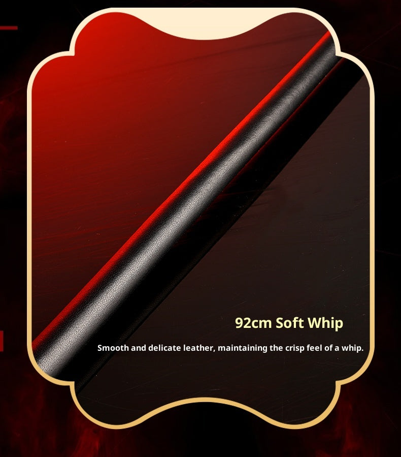 Black Genuine Leather Whip – Luxury SM Tool for Sensual Play