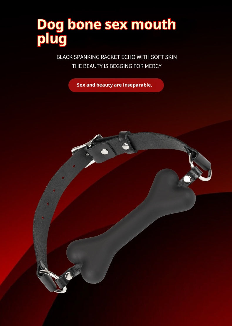 Silicone Dog Bone Muzzle – Adjustable Soft Gag Belt for Couples and SM Enthusiasts