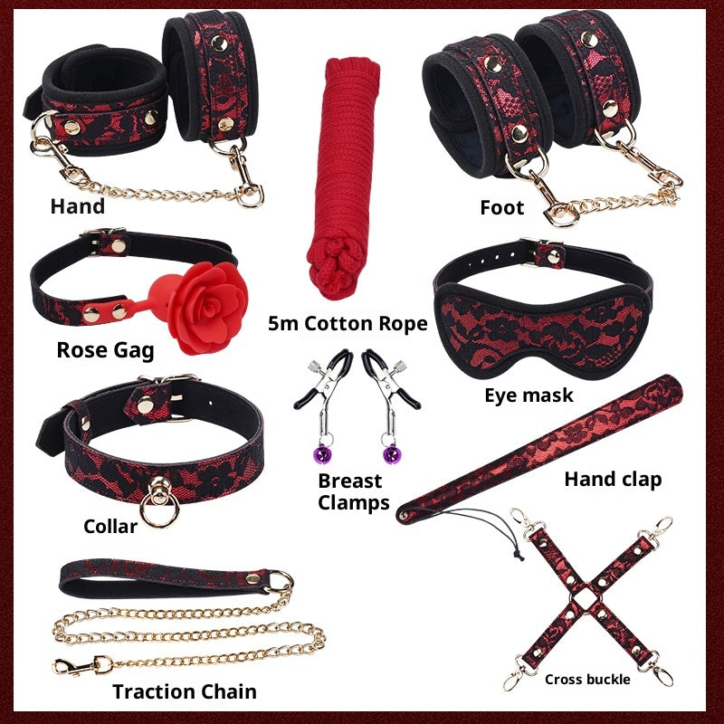 Red Lace 10-Piece Set – Elegant Bondage Kit for Passionate Couples