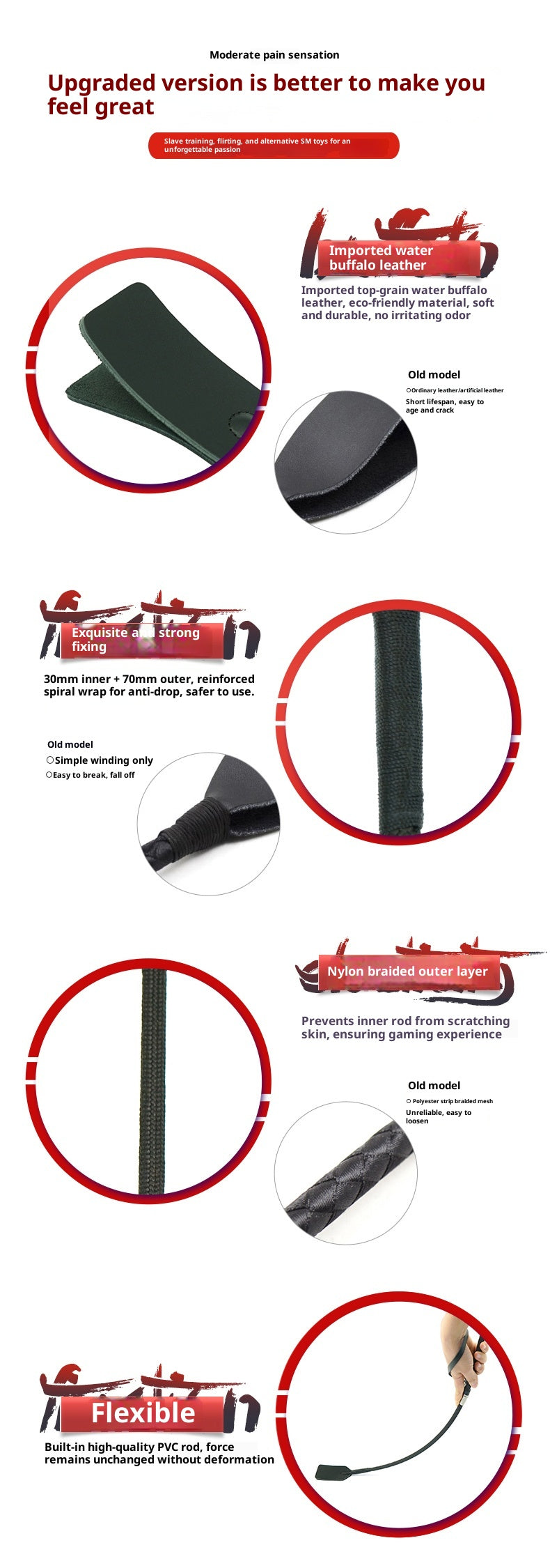 Conditioning Whip / Hand Slap Black – Elegant SM Sensual Play Tool