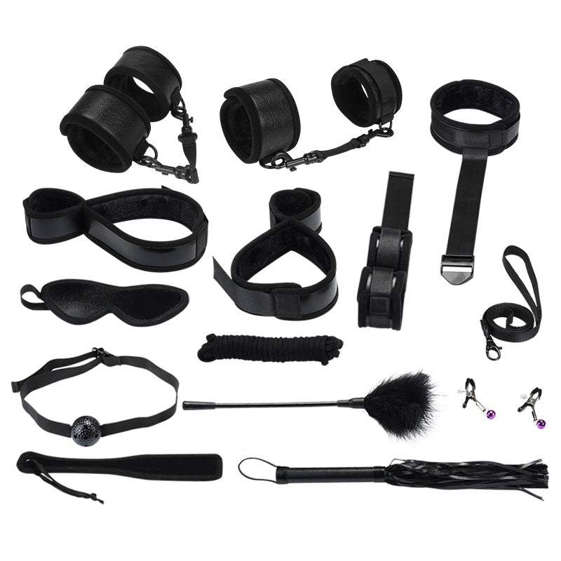 Black Classic Serpentine Primary 11-Piece Set – Complete Bondage Beginner Kit