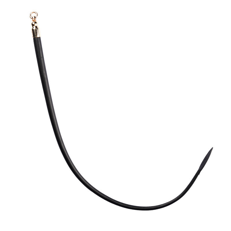 Black Genuine Leather Whip – Luxury SM Tool for Sensual Play