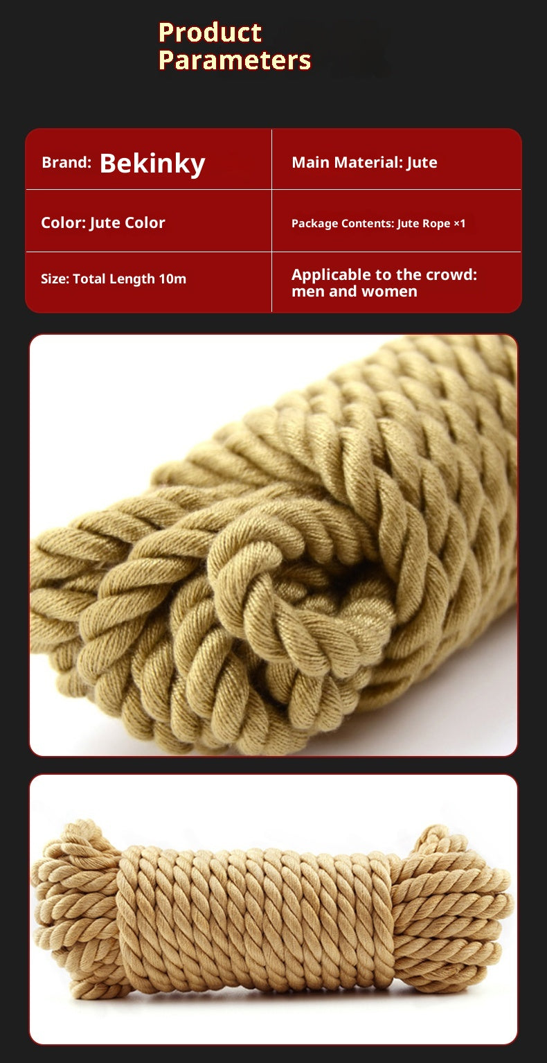 10M Bondage Rope – Soft Japanese-Style Hemp Rope for SM Sensual Play