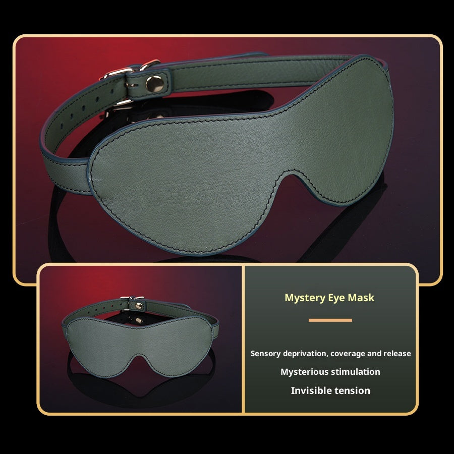 Dark Green Genuine Leather SM Flirting 8-Piece Set – Elegant Bondage Kit for Sophisticated Lovers