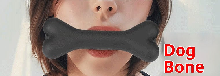 Silicone Dog Bone Muzzle – Adjustable Soft Gag Belt for Couples and SM Enthusiasts